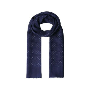 �n�P�b�g �����h�� �����Y �}�t���[�E�X�g�[���E�X�J�[�t �A�N�Z�T���[ Polka-dot fringed scarf Blue