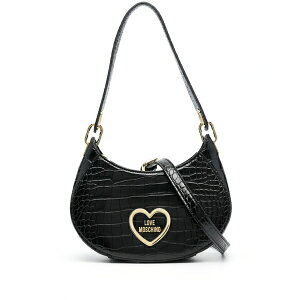 ���u ���X�L�[�m ���f�B�[�X �V�����_�[�o�b�O �o�b�O Logo-lettering crocodile-effect shoulder bag Black