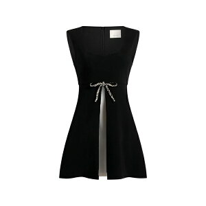 �T���N�A�Z�v�g ���f�B�[�X �����s�[�X �g�b�v�X Jo bow sleeveless dress Black