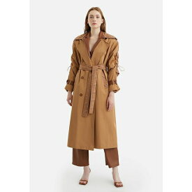 ノクチューン レディース ジャケット＆ブルゾン アウター Women's Double-Breasted Trench Coat Medium brown