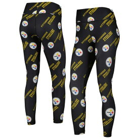 コンセプトスポーツ レディース カジュアルパンツ ボトムス Pittsburgh Steelers Concepts Sport Women's Breakthrough Allover Print Lounge Leggings Black
