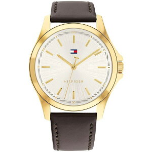 g~[ qtBK[ Y rv ANZT[ Men's Quartz Dark Brown Leather Strap Watch, 42mm White