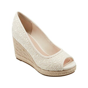 �o���h���[�m ���f�B�[�X �p���v�X �V���[�Y Women's Nuri Peep Toe Espadrille Wedge Pumps Cream Floral