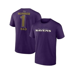 ���S �A�X���`�b�N �����Y �V���c �g�b�v�X Men's Purple Baltimore Ravens 1 Dad Jersey T-Shirt Purple