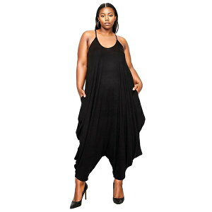 uh fB[X s[X gbvX Plus Size Quinn Pocket Jumpsuit Black