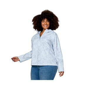 t[ Jg[ fB[X WPbgu] AE^[ Plus Size X2O Packable Rain Jacket Silver chip floral bliss