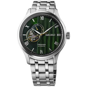 ZCR[ Y rv ANZT[ Men's Automatic Presage Japanese Garden Stainless Steel Bracelet Watch 42mm Green