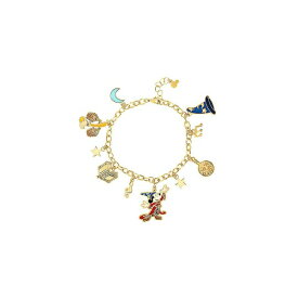 ディズニー レディース ブレスレット・バングル・アンクレット アクセサリー Womens Mickey Mouse Fantasia Charm Bracelet - 7 + 1'' Blue, gold tone, red