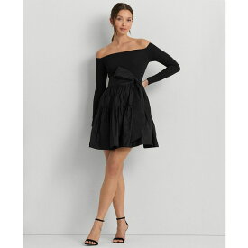 ラルフローレン レディース ワンピース トップス Women's Off-The-Shoulder Fit & Flare Dress Black