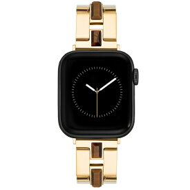 アンクライン レディース 腕時計 アクセサリー Women's Gold-Tone Alloy with Tiger's Eye Gemstone Accents Link Bracelet Compatible with 38mm/40mm/41mm Apple Watch Brown, Gold-Tone