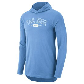 ナイキ メンズ Tシャツ トップス North Carolina Tar Heels Nike Campus Performance Long Sleeve Hoodie TShirt Carolina Blue
