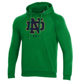 アンダーアーマー メンズ パーカー・スウェットシャツ アウター Notre Dame Fighting Irish Under Armour Primary School Logo All Day Raglan Pullover Hoodie Green