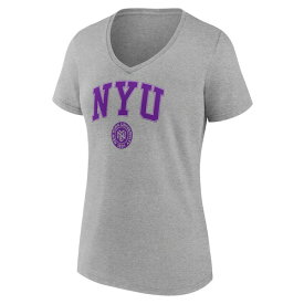 ファナティクス レディース Tシャツ トップス NYU Violets Fanatics Branded Women's Campus VNeck TShirt Gray