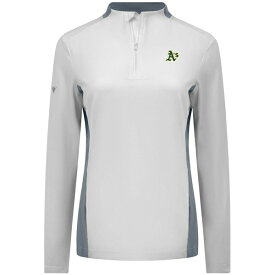 レベルウェア レディース ジャケット＆ブルゾン アウター Oakland Athletics Levelwear Women's Moxie Insignia QuarterZip Pullover White