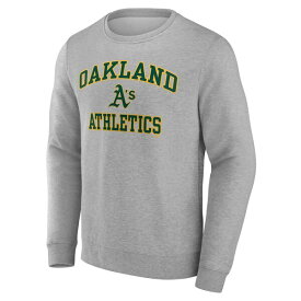 ファナティクス メンズ パーカー・スウェットシャツ アウター Oakland Athletics Fanatics Branded Heart & Soul Pullover Sweatshirt Gray