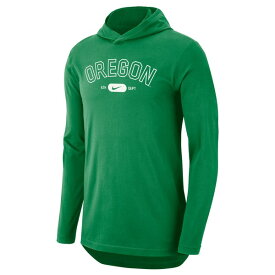 ナイキ メンズ Tシャツ トップス Oregon Ducks Nike Campus Performance TriBlend Long Sleeve Hoodie TShirt Green