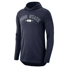 ナイキ メンズ Tシャツ トップス Penn State Nittany Lions Nike Campus Performance Long Sleeve Hoodie TShirt Navy