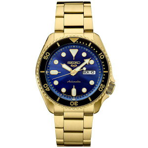 �Z�C�R�[ ���f�B�[�X �r���v �A�N�Z�T���[ Men's Automatic 5 Sports Gold-Tone Stainless Steel Bracelet Watch 43mm Blue
