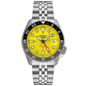 セイコー レディース 腕時計 アクセサリー Men's Automatic 5 Sports Stainless Steel Bracelet Watch 43mm Yellow