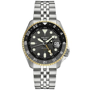 セイコー レディース 腕時計 アクセサリー Men's Automatic 5 Sports Stainless Steel Bracelet Watch 43mm Black