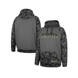 RVA Y p[J[EXEFbgVc AE^[ Men's Charcoal Indiana Hoosiers OHT Military-Inspired Appreciation Camo Stack Raglan Pullover Hoodie Charcoal