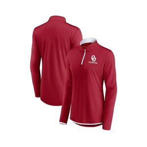 �t�@�i�e�B�N�X ���f�B�[�X �J�b�g�\�[ �g�b�v�X Women's Crimson Oklahoma Sooners Worth the Drive Quarter-Zip Top Crimson