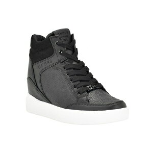 QX fB[X Xj[J[ V[Y Women's Blairin Logo Hidden Wedge Lace-up Sneakers Black Logo