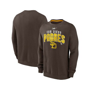 �i�C�L �����Y �p�[�J�[�E�X�E�F�b�g�V���c �A�E�^�[ Men's Brown San Diego Padres Cooperstown Collection Team Shout Out Pullover Sweatshirt Brown