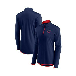 �t�@�i�e�B�N�X ���f�B�[�X �J�b�g�\�[ �g�b�v�X Women's Navy Minnesota Twins Corner Quarter-Zip Top Navy