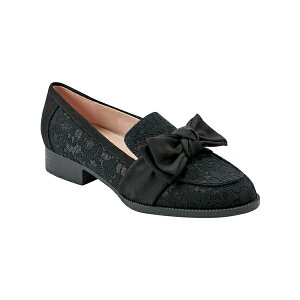 oh[m fB[X Xb|E[t@[ V[Y Women's Lindio Bow Detail Slip On Loafers Black Lace