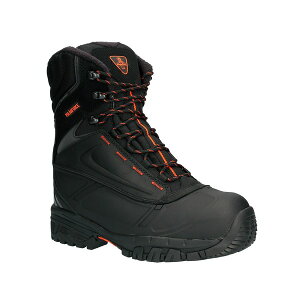 tbWEFA Y u[c V[Y Men's Polar Force Max Waterproof Insulated 8-Inch Leather Work Boots Black