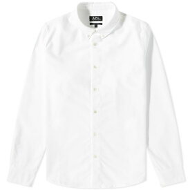 アーペーセー メンズ シャツ トップス A.P.C. Greg Logo Button Down Oxford Shirt White