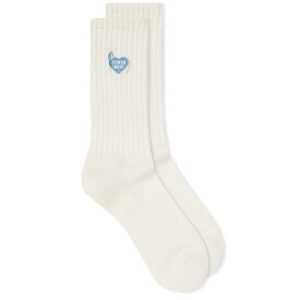 ヒューマンメイド メンズ 靴下 アンダーウェア Human Made Pile Heart Socks White