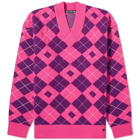 アクネ ストゥディオズ メンズ ニット&セーター アウター Acne Studios Kwan Argyle Face Jumper Pink