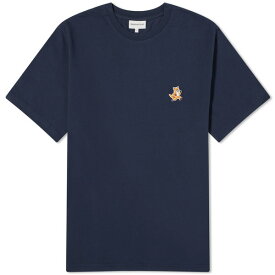 メゾンキツネ メンズ Tシャツ トップス Maison Kitsun Speedy Fox Patch Comfort T-Shirt Blue