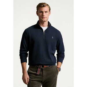 t[ Y T_ V[Y LUXURY JERSEY QUARTER ZIP PULLOVER - Long sleeved top - aviator navy