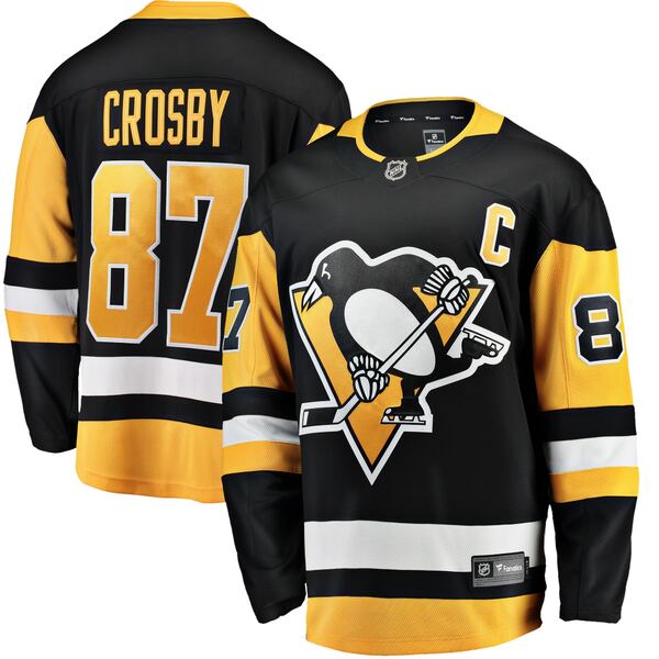 ファナティクス メンズ ユニフォーム トップス Sidney Crosby Pittsburgh Penguins Fanatics Branded Captain Patch Home Breakaway Jersey Black