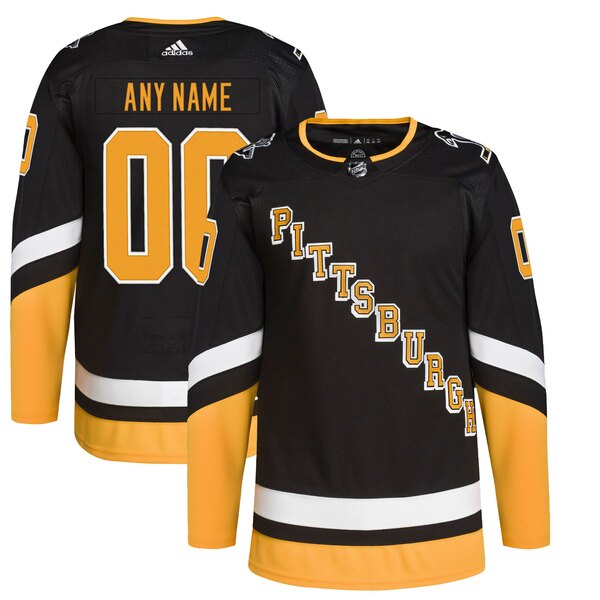 アディダス メンズ ユニフォーム トップス Pittsburgh Penguins adidas 2021 22 Alternate Primegreen Authentic Pro Custom Jersey Black