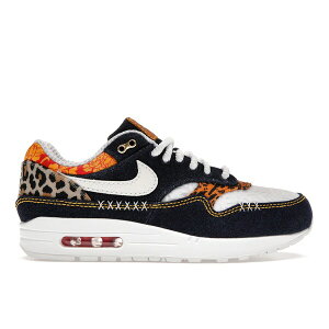 Nike �i�C�L �����Y �X�j�[�J�[ �yNike Air Max 1 Premium Denim Leopard�z �T�C�Y US_11.5(29.5cm) Medium Blue/White/University Gold/Picante Red/Metallic Gold/Desert Ochre