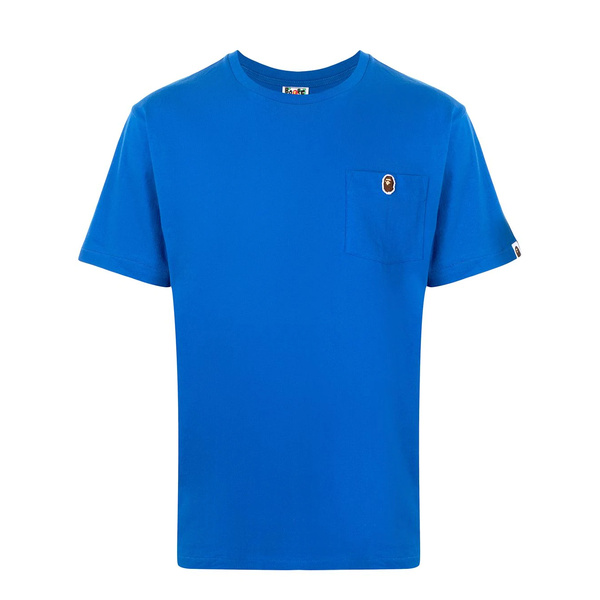 ア ベイシング エイプ メンズ トップス Tシャツ blu 全商品無料サイズ交換 ア ベイシング エイプ メンズ Tシャツ トップス logo-embroidered T-shirt blu