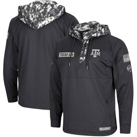 【送料無料】 コロシアム メンズ パーカー・スウェットシャツ アウター Texas A&M Aggies Colosseum OHT Military Appreciation Digi Camo QuarterZip Hoodie Charcoal