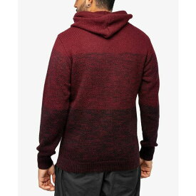 エックスレイ メンズ ニット&セーター アウター Men's Color Blocked Hooded Sweater Burgundy