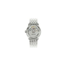 ミド レディース 腕時計 アクセサリー Women's Swiss Automatic Baroncelli Smiling Moon Stainless Steel Bracelet Watch 33mm White