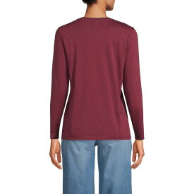 ランズエンド レディース Tシャツ トップス Women's Relaxed Supima Cotton Long Sleeve Crewneck T-Shirt Rich burgundy