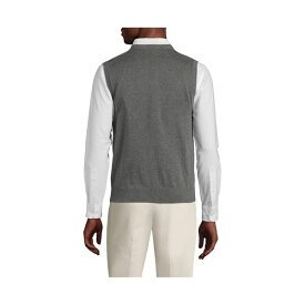 ランズエンド メンズ ニット&セーター アウター Big & Tall Fine Gauge Supima Cotton Sweater Vest Charcoal heather