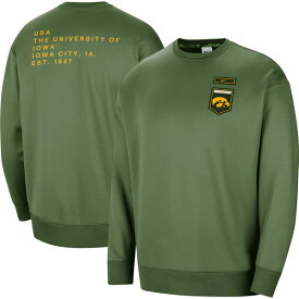 ナイキ レディース パーカー・スウェットシャツ アウター Iowa Hawkeyes Nike Women's Military Collection AllTime Performance Crew Pullover Sweatshirt Olive