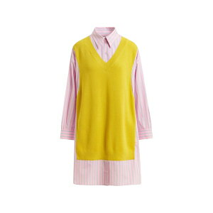 �G�b�Z���V�����A���g���[�v ���f�B�[�X �����s�[�X �g�b�v�X Striped-pattern midi dress Pink
