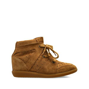 �C�U�x�� �}���� ���f�B�[�X �u�[�c �V���[�Y Perforated wedge ankle boots Brown