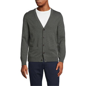 YGh Y jbg&Z[^[ AE^[ Men's Fine Gauge Cotton Cardigan Charcoal heather