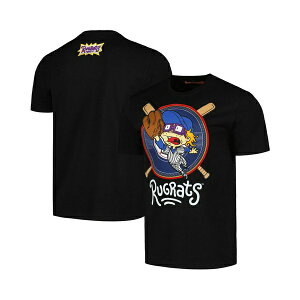 �t���[�Y �}�b�N�X �����Y �V���c �g�b�v�X Men's Black Rugrats Chuckie Baseball T-Shirt Black